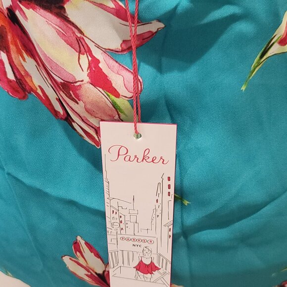 Parker Short Sleeve Floral Blouse Size S - Picture 4 of 5